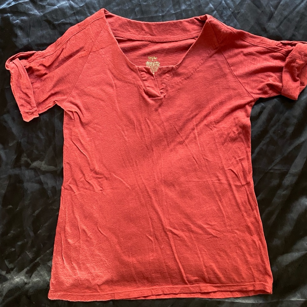 Mossimo Supply Co. Rust V-Neck Tee